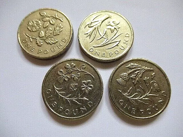 2013-2014 UK FLORAL EMBLEMS, Round £1 coin set, Great condition.