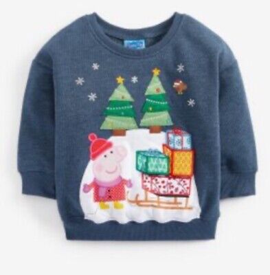 Next Girls Peppa Pig Xmas Christmas Jumper / Sweater NEW