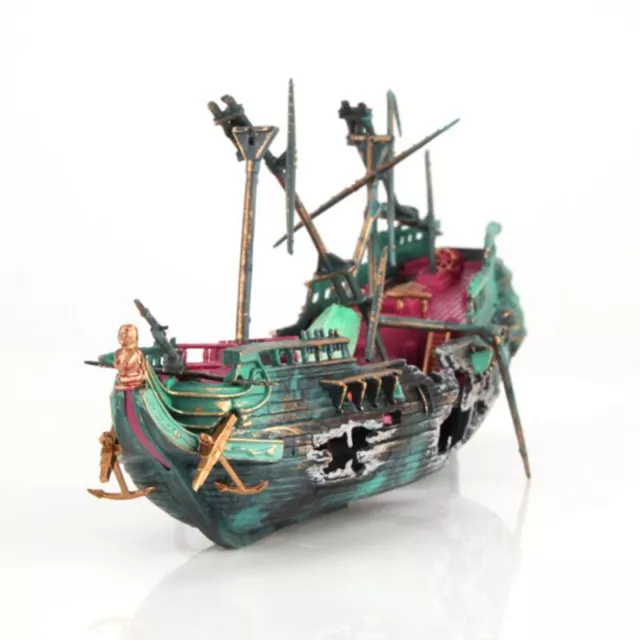 Large Aquarium Ship Aquarium Decoration Boat Air Split Shipwreck Fish Tank De'WA