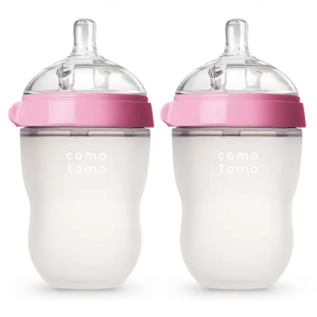 Comotomo Baby Bottle, Pink, 8oz (2 Count)
