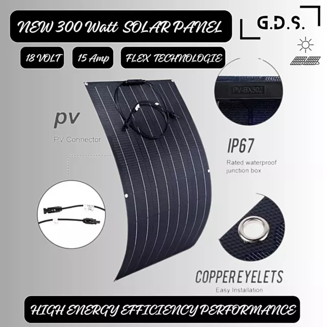 New Solar Flex Panel Kit Efficient 15A Powerful 18V - Panneau Solaire Performant