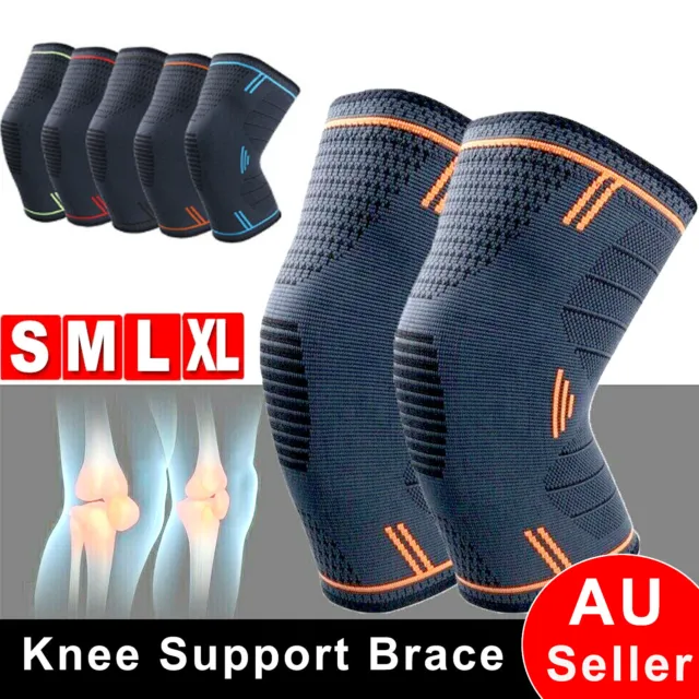 Knee Support Brace Compression Sleeve Arthritis Pain Relief Gym Sports Running