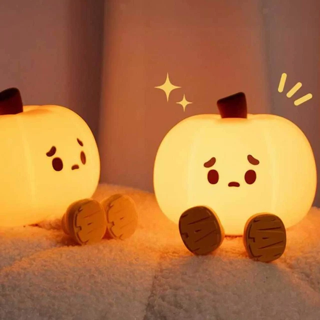 PUMPKIN NIGHT LIGHT for Kids 30Min Timer Control, Silicone Touch