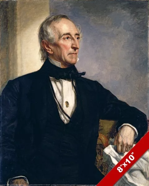John Tyler Us President Portrait American History Painting Art Real Canvas Print