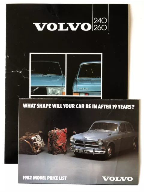 Volvo 240 260 Estates & Saloon Car Brochure 1982 on with Price List