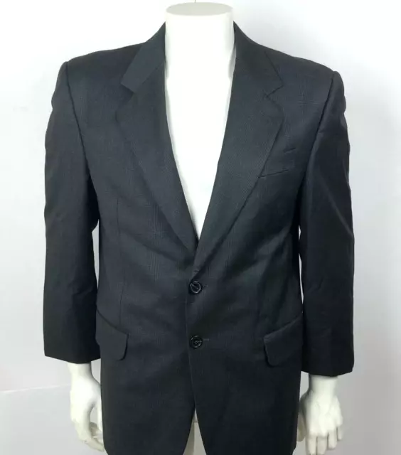 FENDI Wool Blazer-100% Virgin Wool Jacket-L-Made in Italy-Gray-Check Pattern