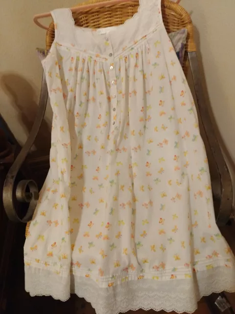 Eileen West Super Cute. Looks New! Sleeveless  Cotton Babydoll Nightgown Large