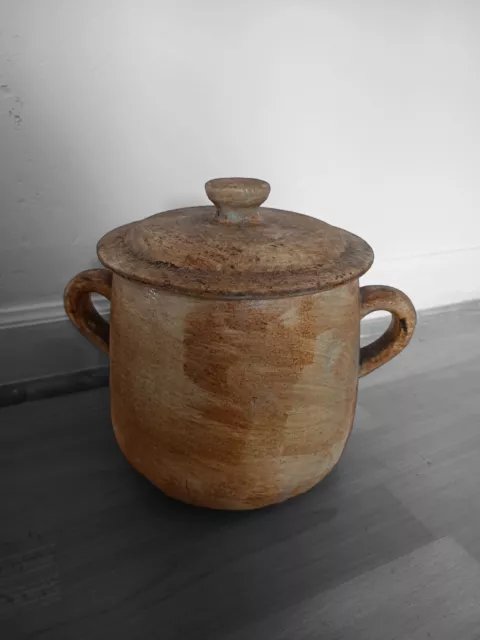 très beau Pot grand faitout vernissé ancien signe St Clément