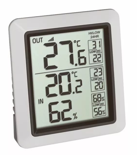 TFA 30.3065.02 Info digitales Funk Thermometer Hygrometer innen mit Außensensor