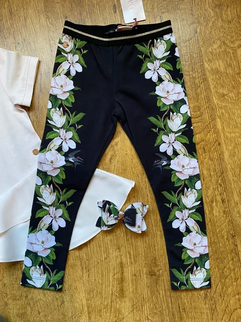 BNWT Ted Baker 3-4 years top leggings outfit floral set New designer Opal bow 2