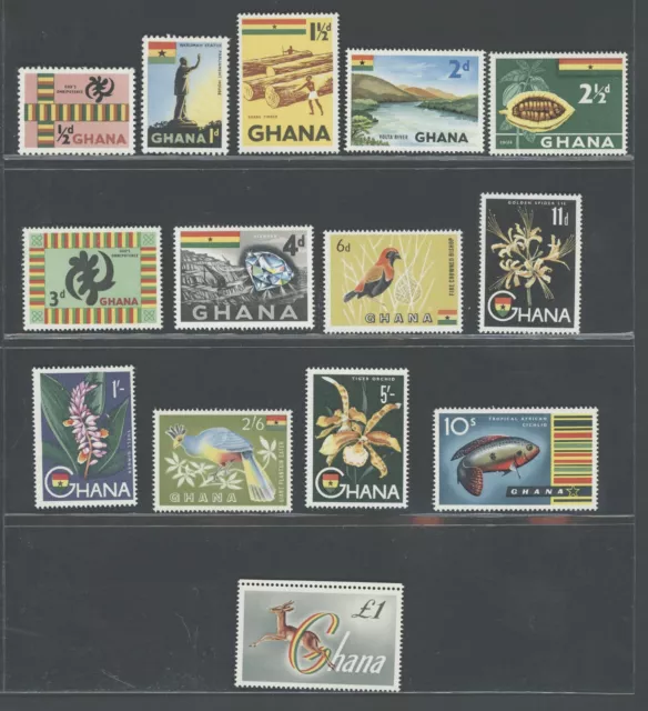 1959-61 Ghana , Stanley Gibbons n. 213-225a , Serie di 12 valori , MNH**