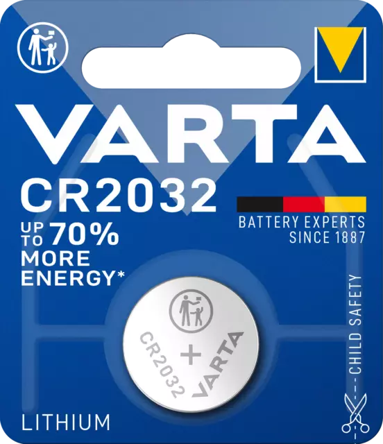 Varta CR 2032 Batterien Knopfzellen neuester Produktion aus 2024 * im Blister *