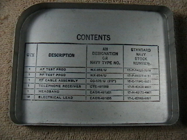Vintage Navy Radio Test Equipment Box,Telephone,Reciever,Prod,Cable Assembly 2