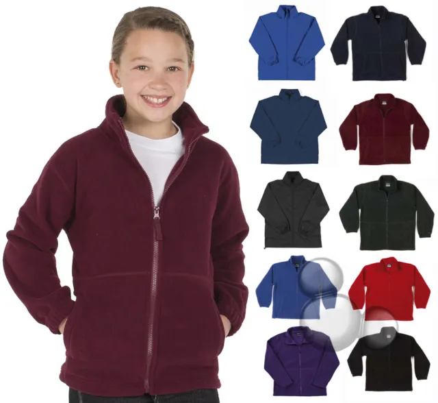 Kids Polar Fleece Zip Jacket Size 4 6 8 10 12 14 School Winter Warm Boys Girls