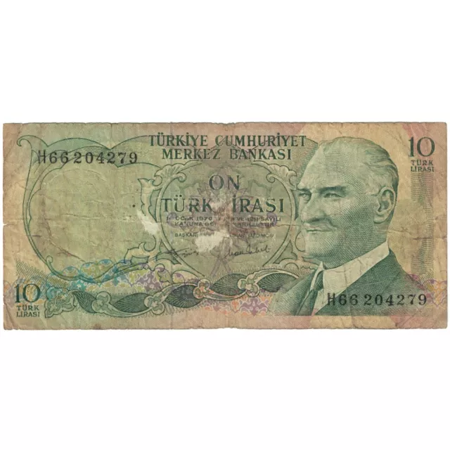 [#193305] Banknote, Turkey, 10 Lira, L.1970, L.1970, KM:180, VG