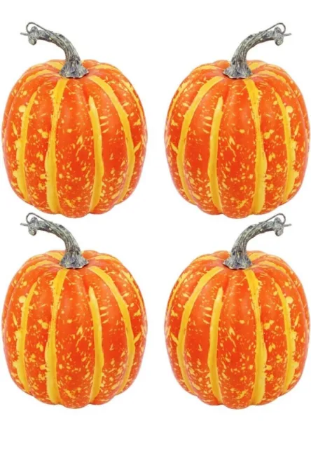 Zucche arancioni 6 pollici per decorazione - 4 pz schiuma arancione decorativa per autunno