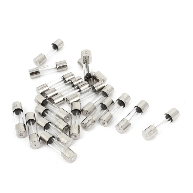 AC 250V 20A Coup action rapide Type de verre Fusibles Tube 5mm x 20mm 20 Pcs