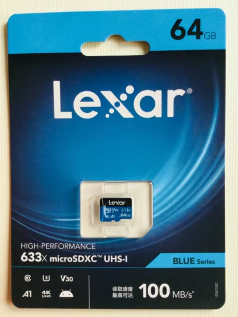 microSD 64 GB Lexar (U3 A1 C10 V10)
