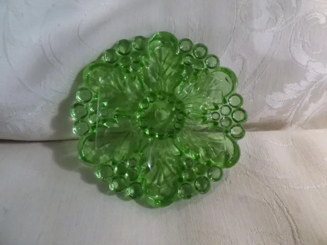 Antique Large Sandwich Glass Bright Green 4 1/2" Curtain Tie Back No Shank 3