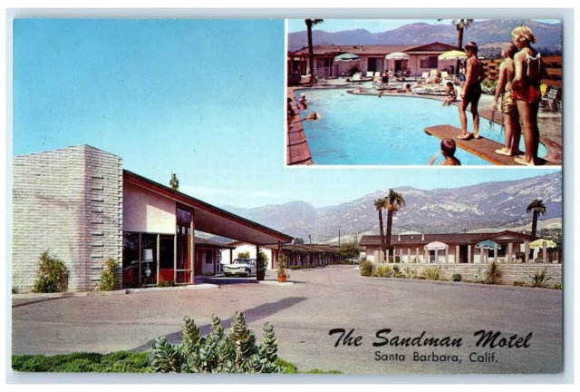 c1950 The Sandman Hotel & Restaurant Multiview Santa Barbara California Postcard
