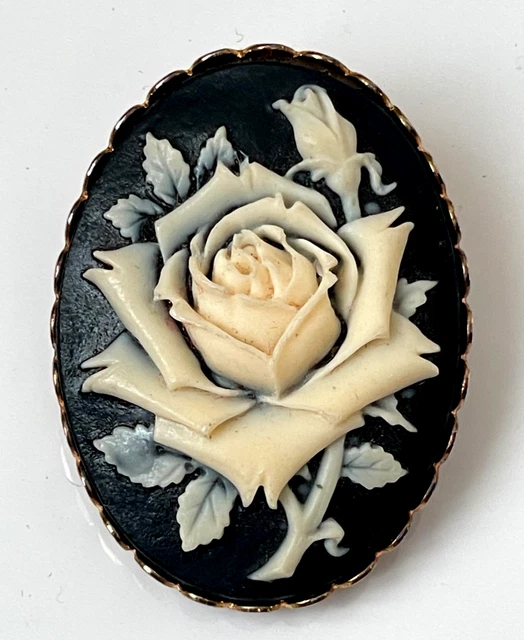Broche Pince à Foulard Vintage Fleur émeraude Et Perles - Très Grosse Et Belle - Occasion