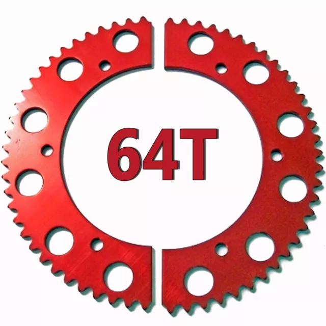 64T (tooth) #35 Chain Split Sprocket Racing Go-Kart Fun Cart Barstool Gear RLV