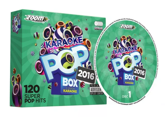 CDG - Zoom Karaoke Pop Box 2016 - 120 Pop Hits - 6 Disc CD+G Set