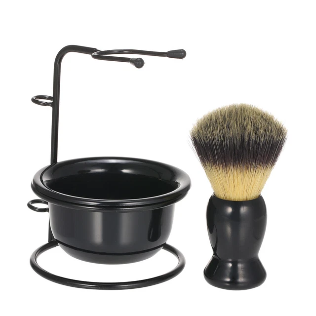 Ensemble de support et de bol de rasage en métal Porte-brosse de rasage E9W7