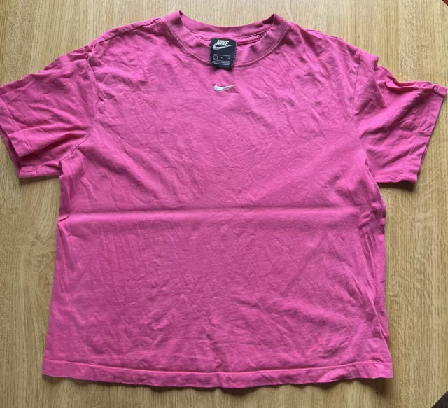 Nike Womens Centre Swoosh Pink t shirt size Small