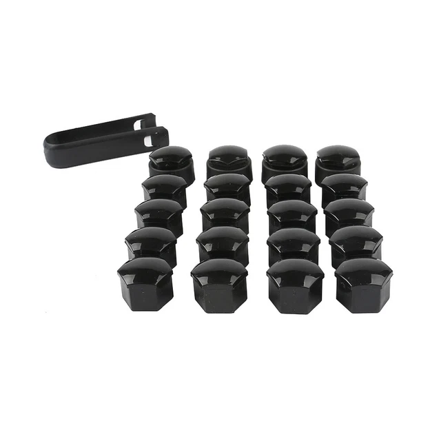 16x Wheel Lug Nut Cover 17mm & 4x Locking Cap 25mm & 1x Removal Tool for Audi VW
