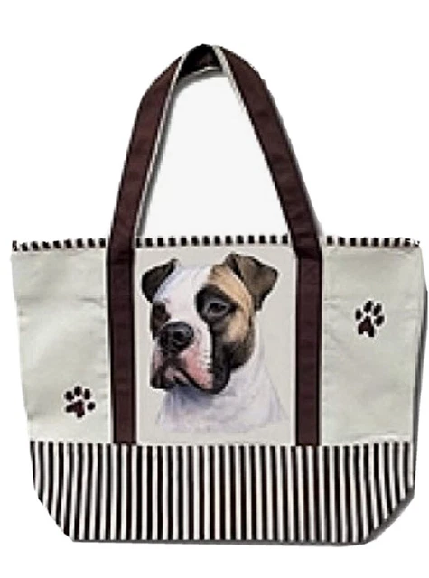 American Bulldog Tote Bag Heavy Duty Canvas Shopping Tote
