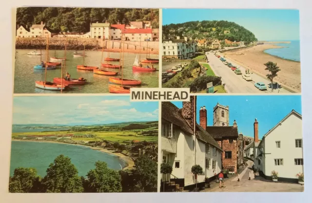 MULTIVIEW POSTCARD OF MINEHEAD SOMERSET Posted 1974