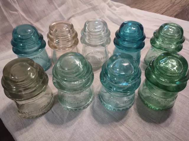 Lot Of 9 CD 122 Vintage Class Insulators! HOLY MOLY!