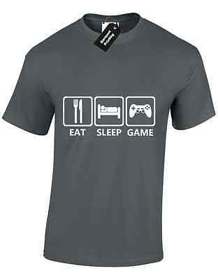Eat Sleep Game Mens T Shirt  Video Games Consoles Symbols Gamer Geek Top S-Xxxl