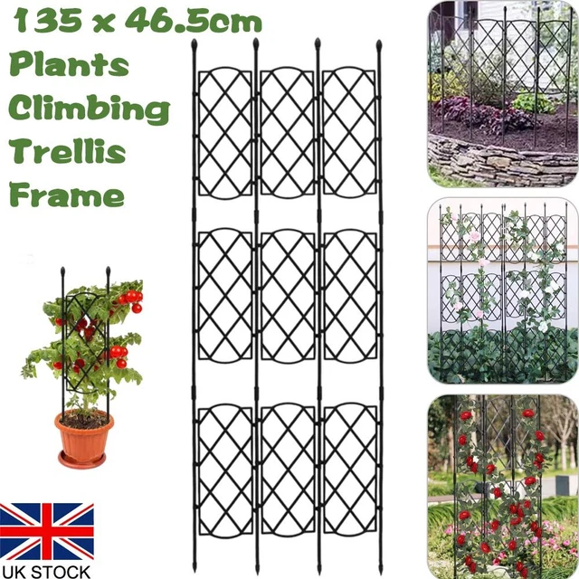 BLACK METAL GARDEN Trellis for Climbing Plants Indoor Outdoor Plant ...