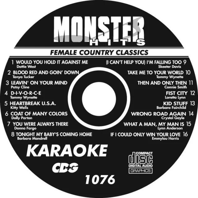 Karaoke Monster Hits Cd+G Female Country Classics #1076