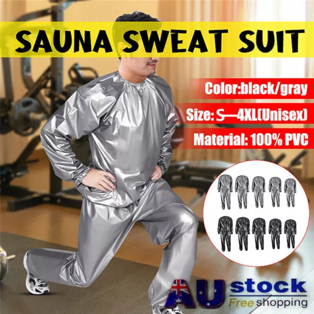 Heavy Duty Sweat Suit Sauna Exercise Gym Fitness Weight Loss Anti-Rip Suit New