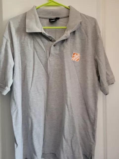 The Home Depot Polo Shirt Mens Gray Large preowned