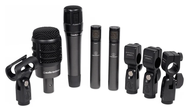 Audio Technica ATM-DRUM4 Drum Microphone Kit w/(4) Mics Kick/Snare/Overheads