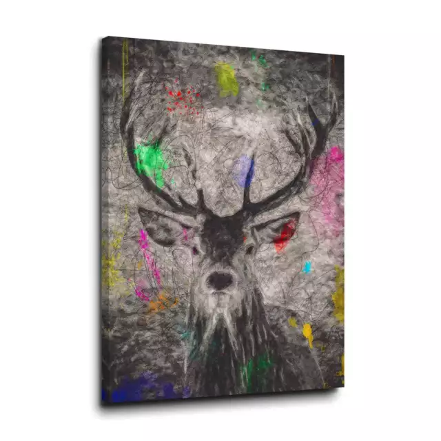Quadro moderno stampa su tela astratto cervo Pop Art Edition canvas