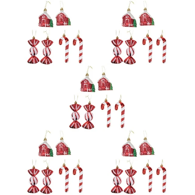 30 PIEZAS Colgante de árbol de Navidad Hermoso Pequeño Dibujos Animados Decoración Plástico Colgante