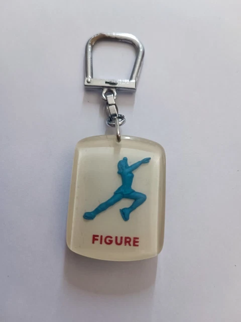 Porte-clés JO Grenoble 1968 - Bourbon - Figure Patinage - Collection