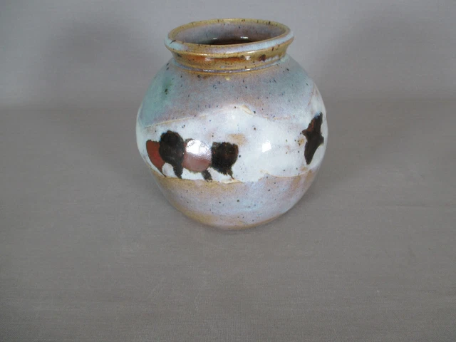 Vase Boule en grès signé à identifier