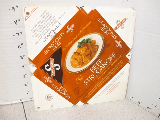 SWANSON 1960s BEEF STROGANOFF steak TV dinner frozen food box