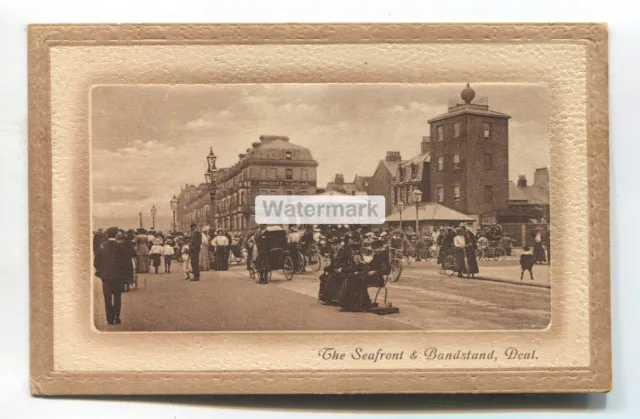 Deal - Seafront and Bandstand - 1911 used Kent postcard