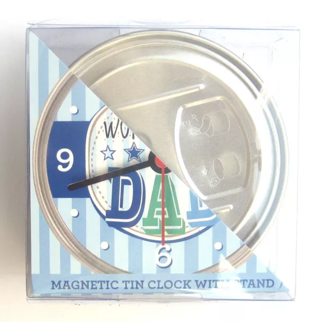 Reloj de papá - Mejor papá del mundo - Tirón de lata magnético con soporte 8 cm Git del día del padre