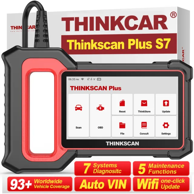 ThinkScan Plus S7 OBD2 Scanner Diagnostic Auto Engine Code Reader Injector TPMS