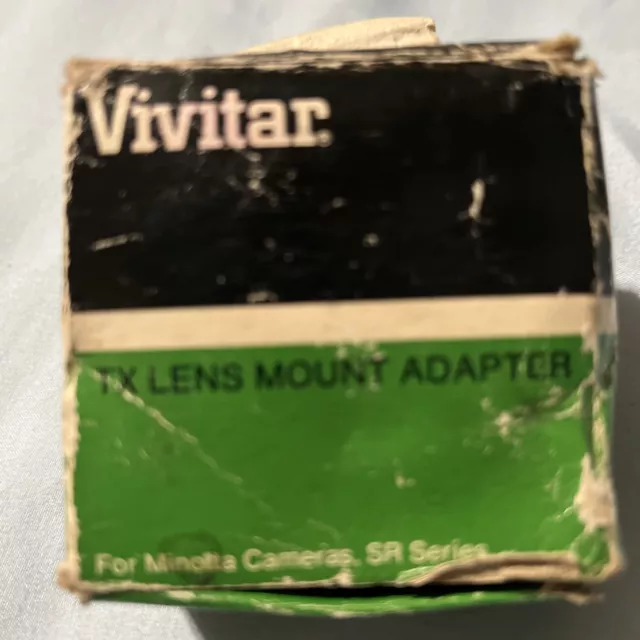 Vivitar TX Lens to MINOLTA SR MD MC Camera Mount Adapter Vintage Photo Accessory