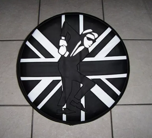 Skaman Black White Union Flag  Scooter Wheel Cover