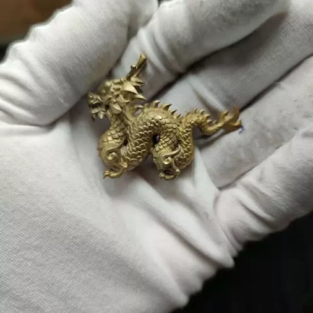 Chinese Bronze Copper Statue Hand Carved Dragon Decor
